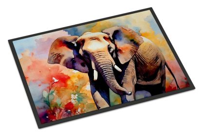 Elephant Doormat Front Door Mat Indoor Outdoor Rugs for Entryway, Non Slip Washable Low Pile, 24H X 36W