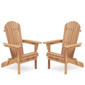 Wood Lounge Patio Chair for Garden Outdoor Wooden Folding Adirondack Chair Set of 2 Solid Cedar Wood Lounge Patio Chair for Garden, Lawn, Backyar
