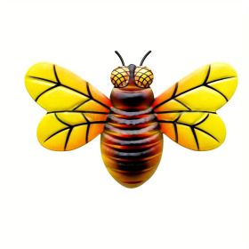 1pc/4pcs, Metal Colorful Bee Wall Decor, Bee Metal Wall Decor, Bee Metal Wall Art, Wall Decor, Metal Home Decor Wall Sculpture, Outside Decor (STYLE: Yellow)