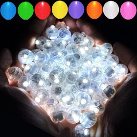 50PCS 9 Colors Balloon Light, Long Standby Time Mini Ball Light, Round LED Flash Lamp For Paper Lantern Balloon Party, Wedding, Birthday, Festiva (Color: White)