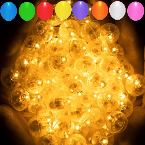 50PCS 9 Colors Balloon Light, Long Standby Time Mini Ball Light, Round LED Flash Lamp For Paper Lantern Balloon Party, Wedding, Birthday, Festiva