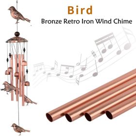 1pc Vintage Metal Butterfly Turtle Iron Owl Animal Wind Chime Home Courtyard Living Room Decoration Copper Outdoor Hanging Ornament (STYLE: Bird)