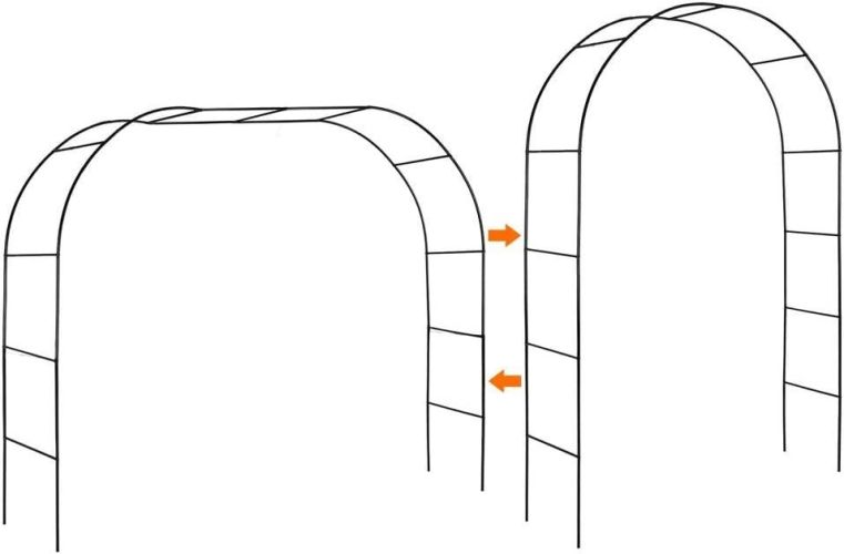 Black Garden Arch Arbors, Trellis for Climbing Plants Outdoor 6-8ft, Two Way Assemble Wedding Decoration Metal Arch Black Garden Arch Arbors, Trellis for Climbing Plants Outdoor 6-8ft, Two Way Assemble Wedding Decoration Metal Arch