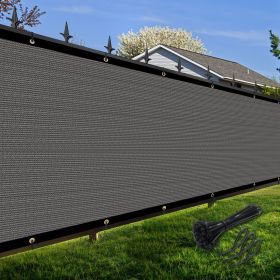 Artpuch Privacy Fence Screen Dark Grey Customized Outdoor Mesh Panels for Backyard, Balcony,Patio,Construction Site with Zip Ties (Color: Dark Grey, size: 4x23 ft)